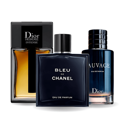 Combo de 3 Perfumes Sauvage Dior, Bleu de Chanel, Dior Homme Intense 100ml