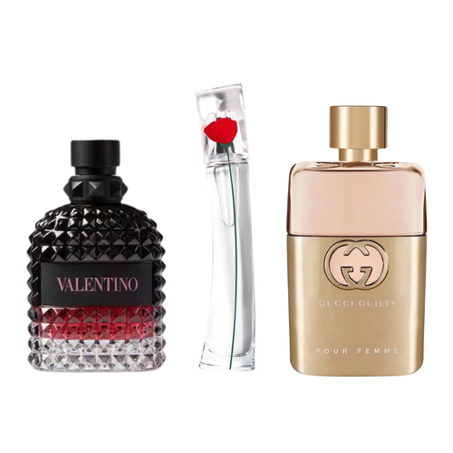 Combo de 3 Perfumes 3 Gucci Guilt, Valentini Intense, Flower Kenzo 100ml